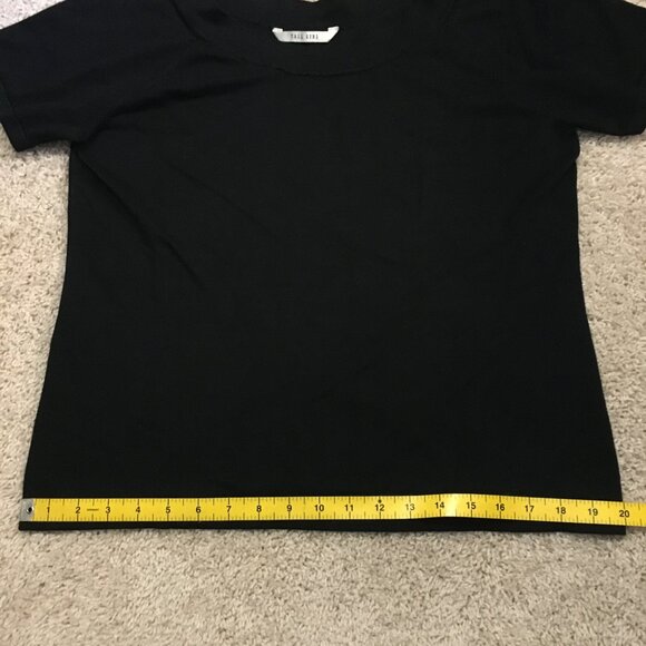 Tall Girl Soft Black Knit Short Sleeve Sweater Top - Picture 10 of 12